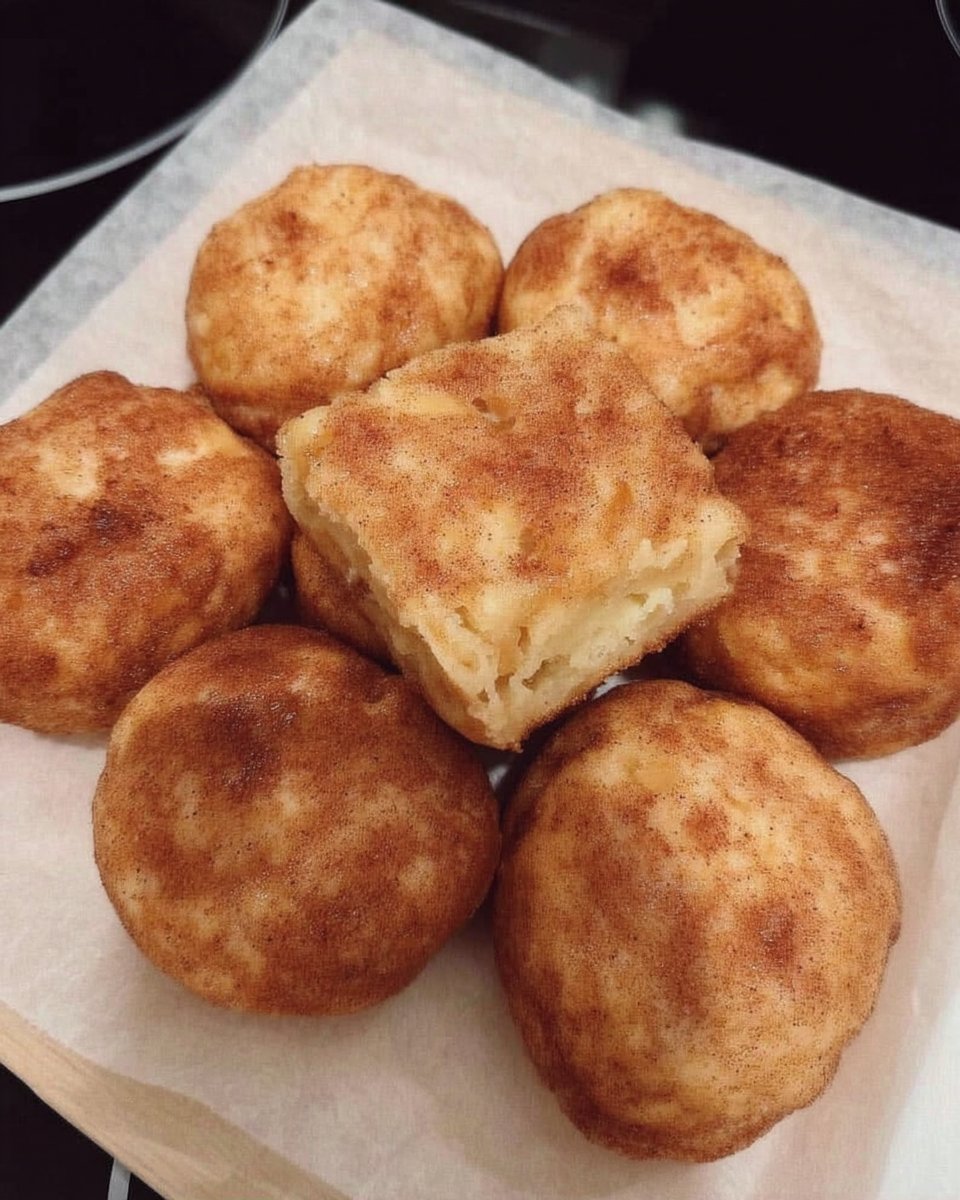 A stack of crackled gluten free snickerdoodles on a white plate