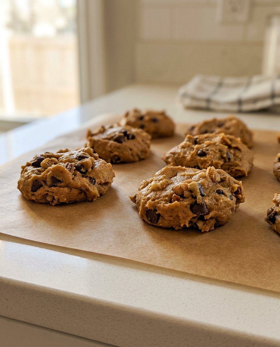A tray of soft cake mix pumpkin cookies on a cooling rack