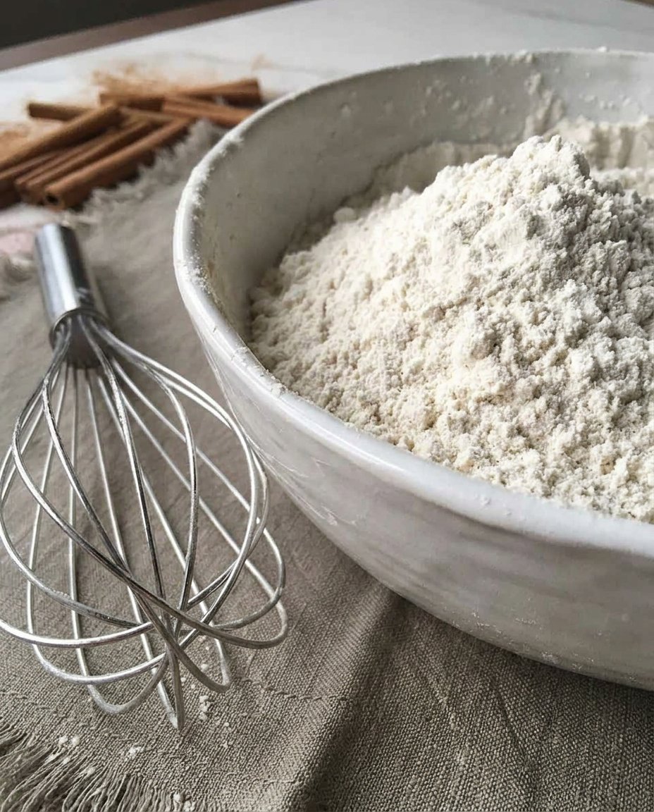 Ingredients for gluten free snickerdoodles including flour and cinnamon