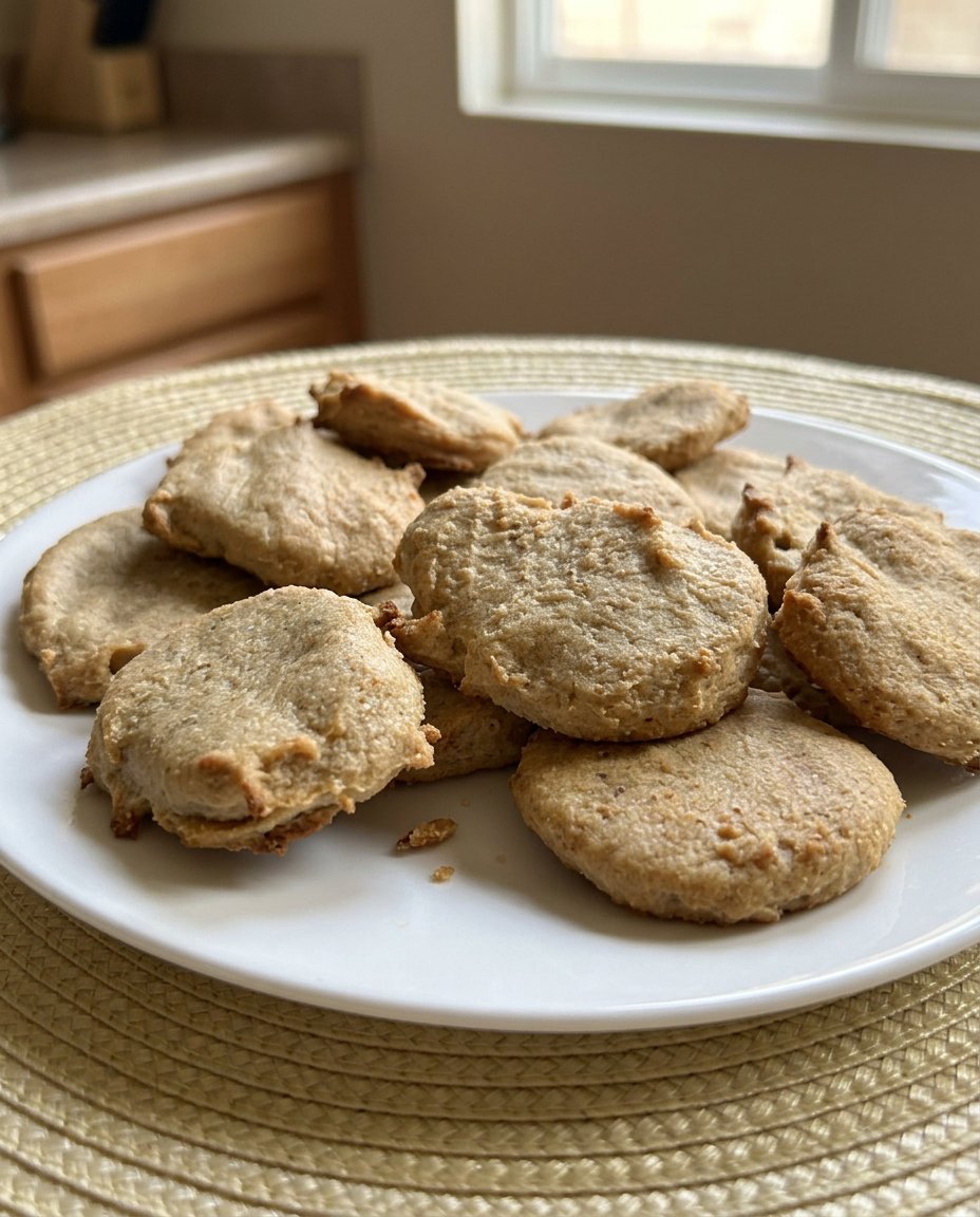 A stack of soft peanut butter cookies on a wire cooling rack