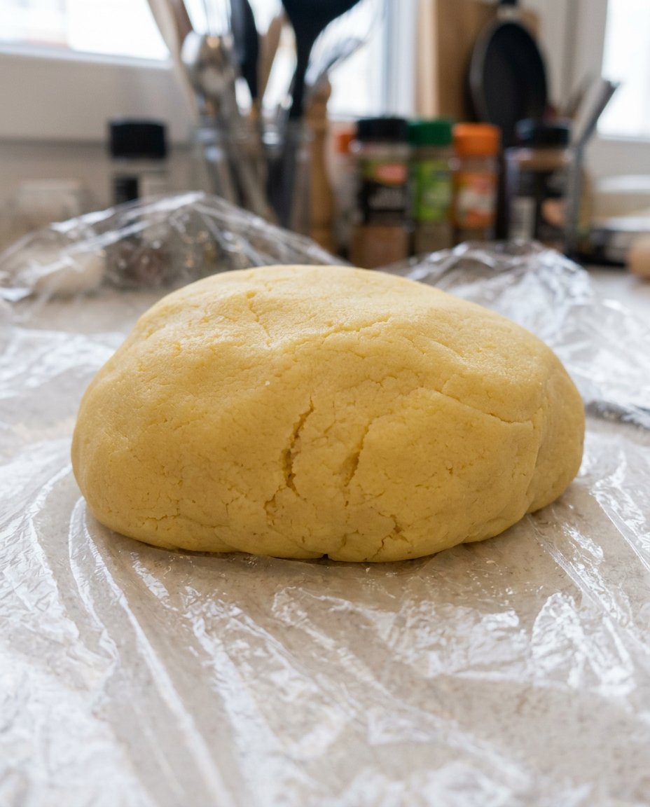 Raw ingredients for struffoli including eggs, flour, and orange zest